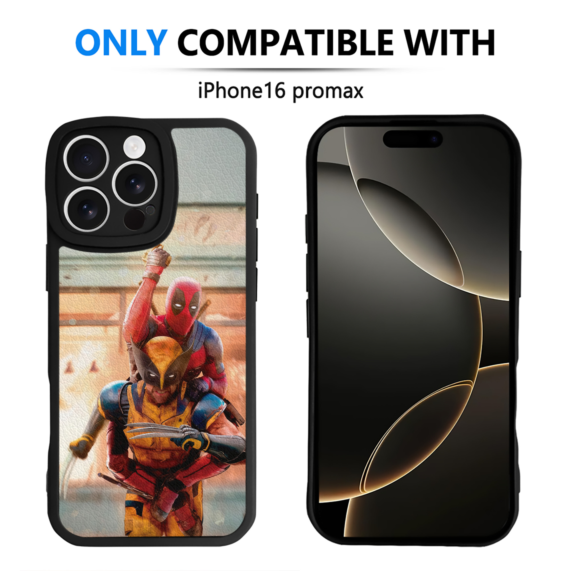 （画像用） Deadpool デッドプール 【iPhone 16シリーズ対応】シリコンスマホケース（レザー調） 材質：シリコン